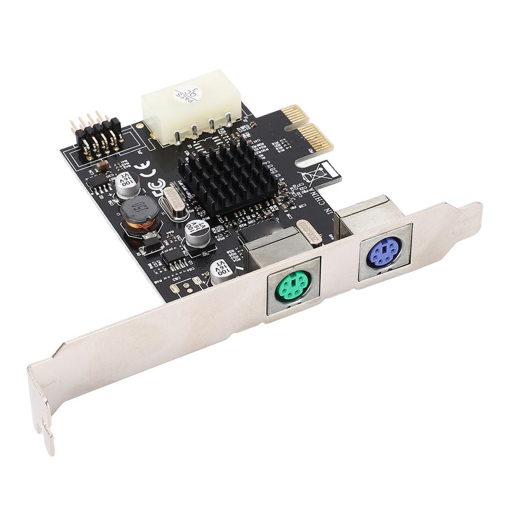 PCIe to PS 2 Adapter Card MCS9990CV Chip Built in USB2.0 Pin PCIe to 2 Ports PS 2 Keyboard Mouse Expansion Card for PC