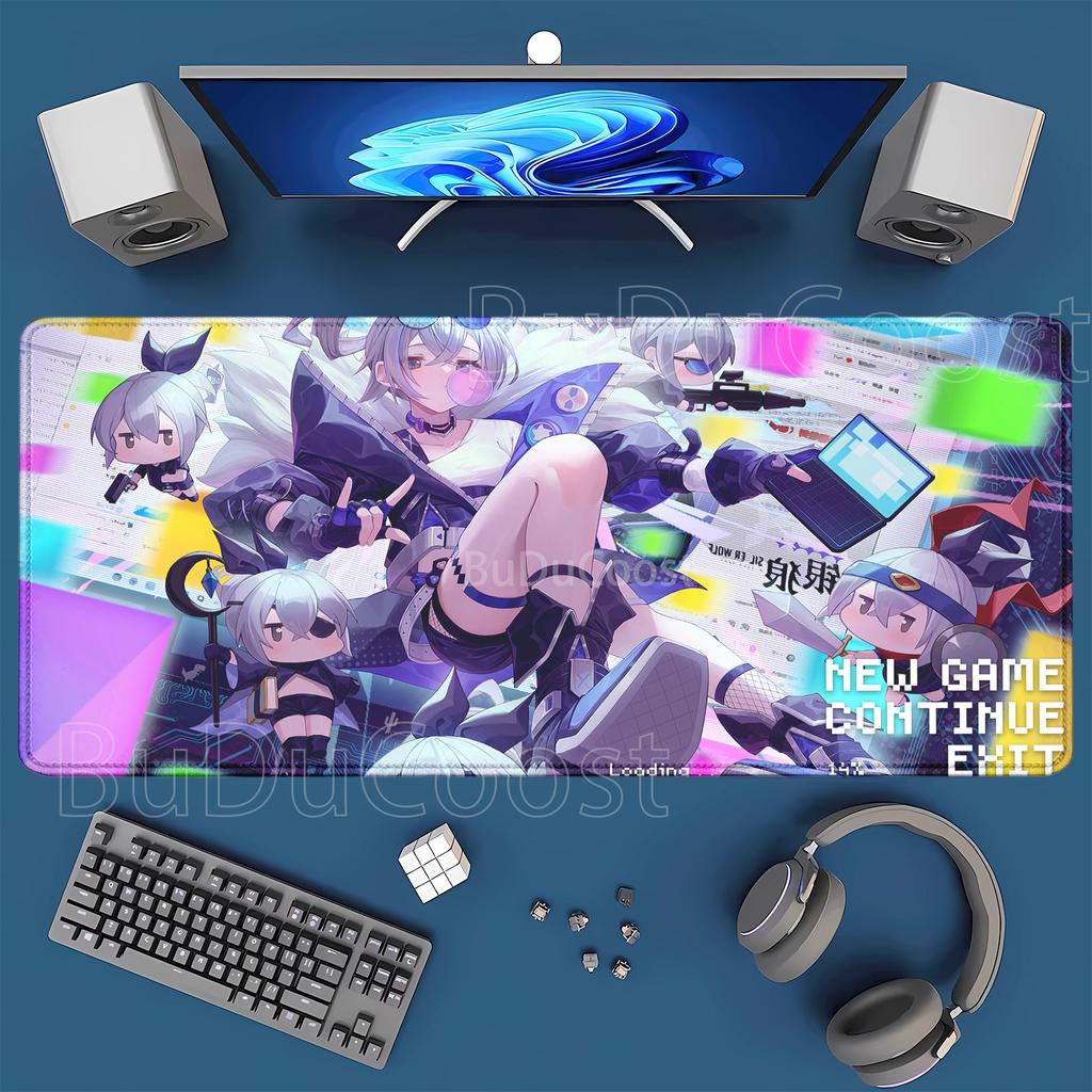HSR Silver Wolf LV Honkai Star Rail Large XXL Mouse Mat New Nonslip Keyboard Anime Girl Kawaii Mouse Pad PC Gaming Desk Mat