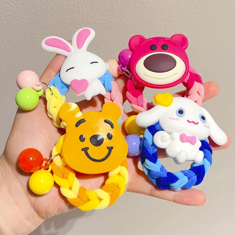 Children's Colorful Cartoon Hair Ties - Cute Strawberry & Bear Designs | Gentle on Hair