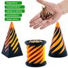 3Pcs/Set 3D Printed Spiral Cone Impossible Pyramid Passthrough Sculpture Spiral Cylinder