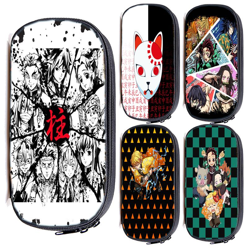 Demon Slayer Kamado Tanjirou Pencil Case Nezuko Boys Girls Kids Zenitsu Kimetsu No Yaiba Pencil Box Students Anime Pen Bags Children Gifts