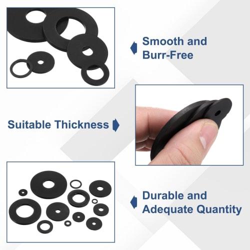 uxcell 155pcs M3 Nylon Flat Washers, 3mm Inner Diameter, 8mm Outer Diameter, 1mm Thick, Plastic Spacers for Screws, Bolts, Garden Faucets, Plumbing Re