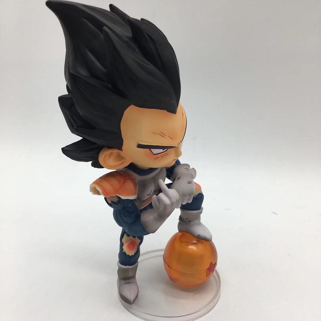 15cm Dragon Ball Z Anime Figure Middle Finger Vegeta Prince Super Saiyan Statue Model Children Toys Decoration PVC Gift