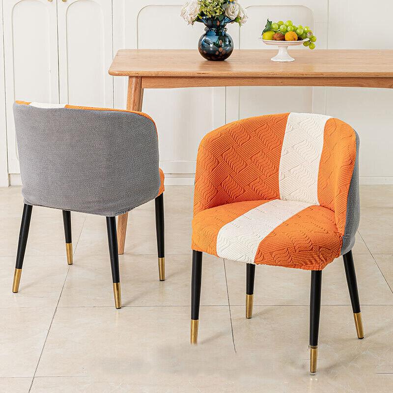 1PC Jacquard Circular Backrest Chair Cover Elastic Dustproof Dining Chair Cover Office Chair Seat Cover Home Decoration