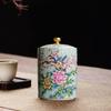 Ceramic Tea Canister Storage Bottle Jar Glazed Hand Painted Container Sealed
