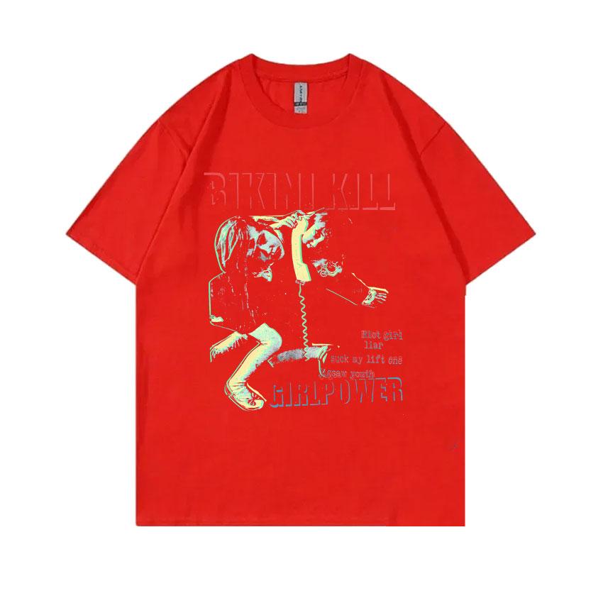 Vintage Rock Punk Band Bikini Kill Revolution Girl Tshirt Feminist Riot Grrrl Kathleen Hanna T Shirt Unisex Women Oversized Tshirt S