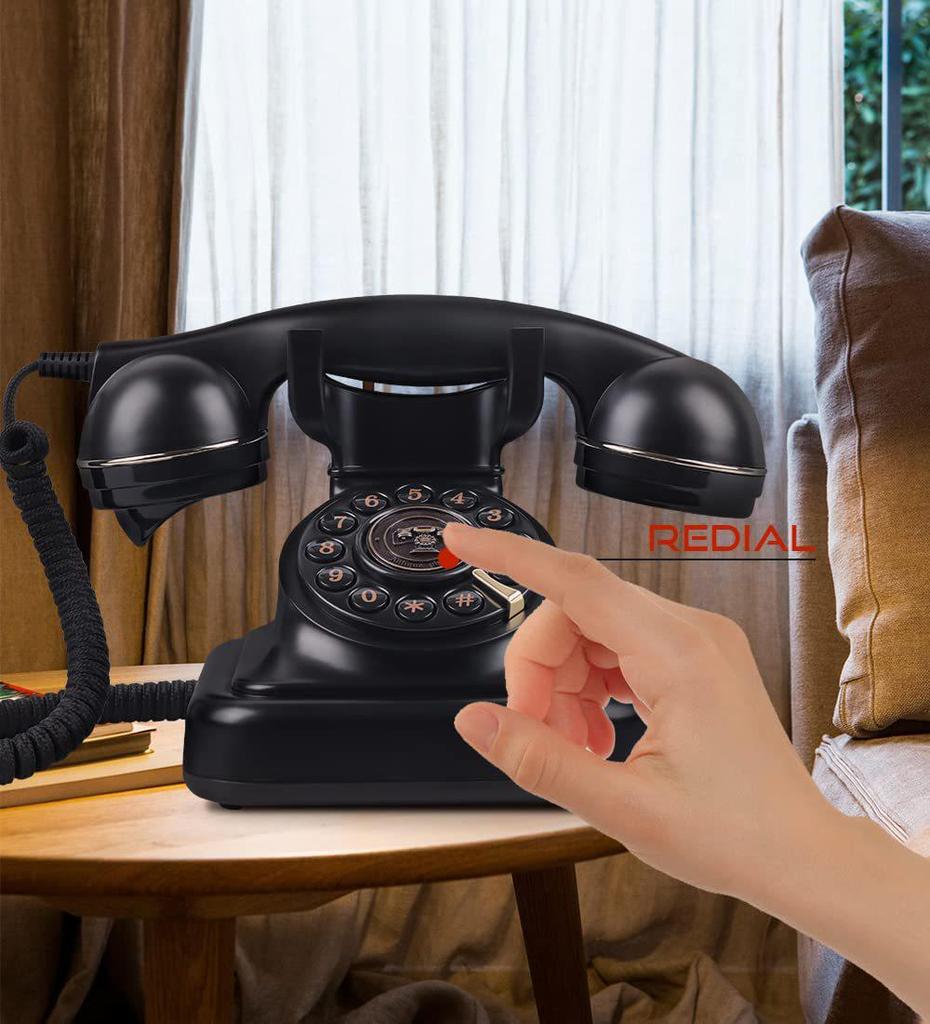 Vintage Rotary Landline Phone: Antique Retro Telephone for Home or Hotel