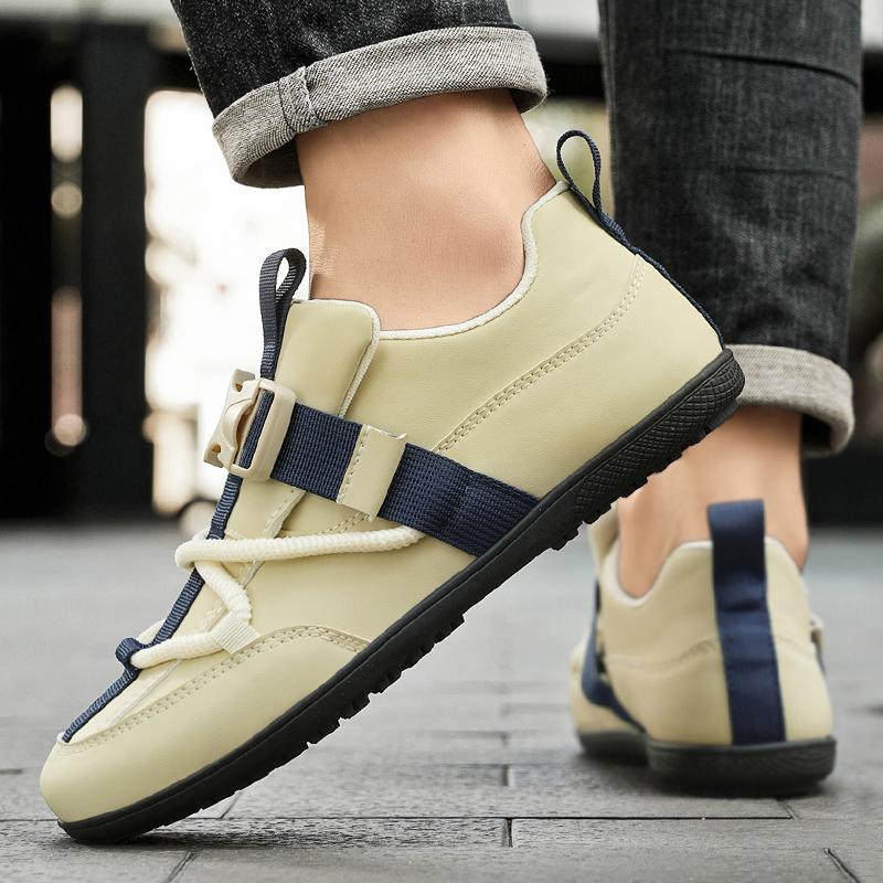 Fashion PU Leather Casual Shoes For Man Summer Flat Casual Sneaker Man Buckle Original Designer Men's Shoes Zapatos Para Hombre