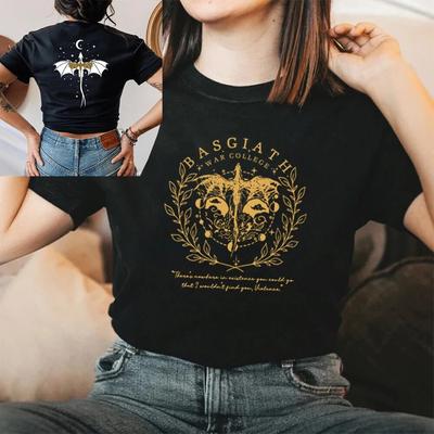 Tricou cu două fețe cu aripa a patra Tricou pentru colegiul de război Basgiath Tricou pentru femei Tricouri cu mânecă scurtă cu grafică Vintage Tricou Bookish