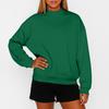 Felpa Classica Girocollo da Donna, Manica Lunga, Colore Unito, Casual, Vestibilità Larga, Top per il Comfort Quotidiano