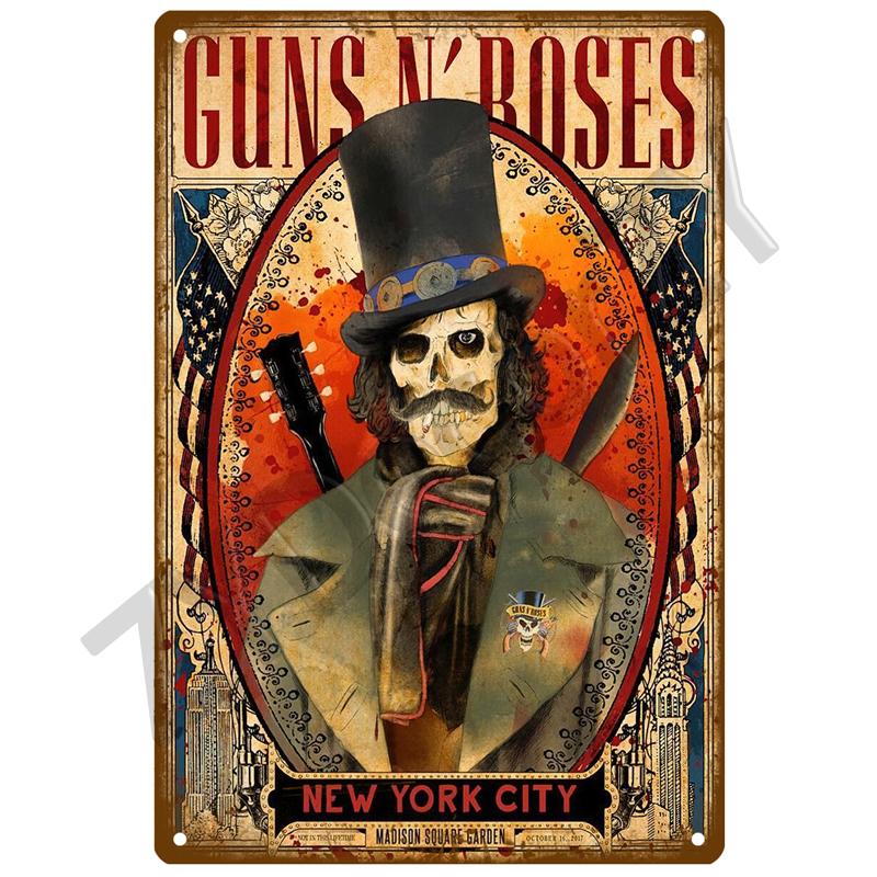 Rock and Roll Metal Sign Band Tin Sign Decorative Plates Vintage Poster Stickers Man Cave Music Home Bar Wall Decor Plaque Art