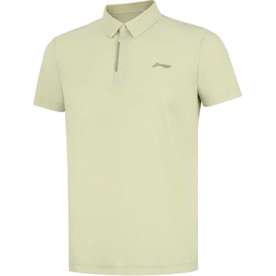Li Ning Fitness Series Solid Color Comfortable Breathable Versatile Casual Short Sleeve Polo Shirt Men Tops Ceramic-Secret APLU151-2