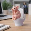 Cartoon Pig Desktop Ornaments PVC Toilet Frog Ornaments Adorable Pig Figurine  Gag Gift