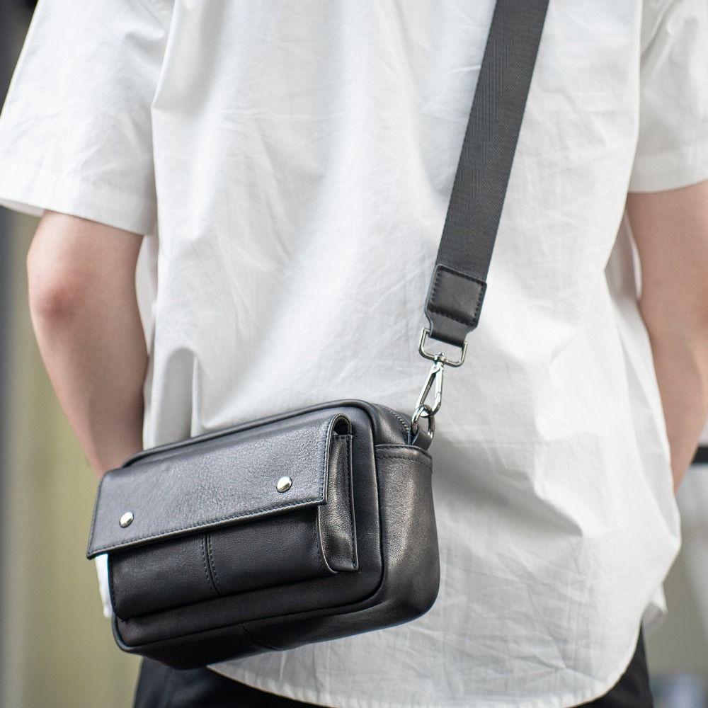 PU Leather Crossbody Bag Men Casual Mobile Phone Bag Fashion Shoulder Bag Men  School