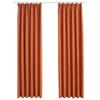 Rideaux occultants - Rouille - 140x245 cm - 100% polyester - 2 pcs avec crochets métalliques