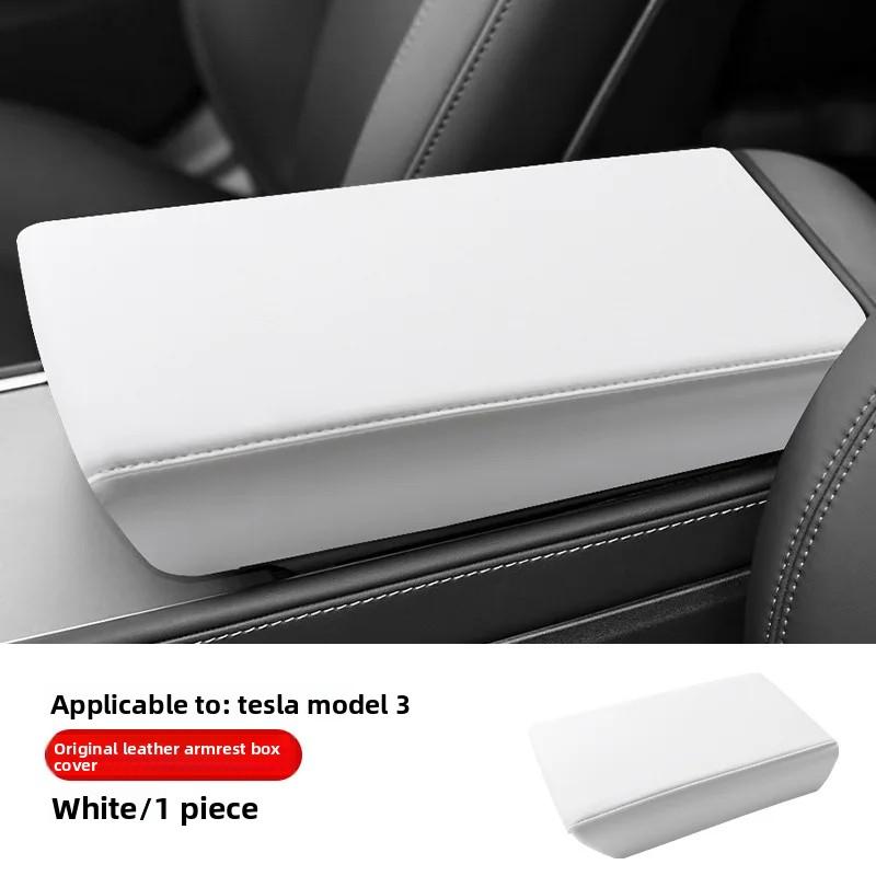 

for Tesla 2017-2025 Model 3 Y Armrest Protector Box Cover Leather/Suede Center Console Armrest Cover Accessories