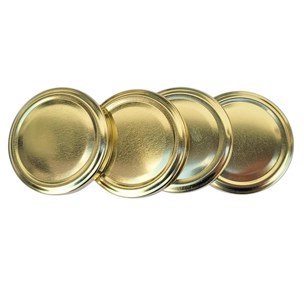 Šroubovací uzávěr Víčko na zavařovací sklenici průměr 66/4 ze zlata, 10 ks.