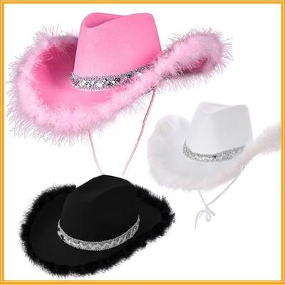 Costume Party Cosplay Performance Bachelorette Party Hat Cowgirl Hat Cowboy Hat Sequin Cowgirl Hats
