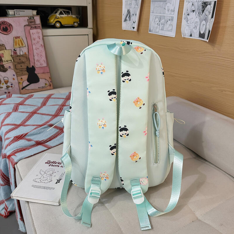 Cartoon Print Student Bag Large Capacity Travel Backpack Women's Backpack
