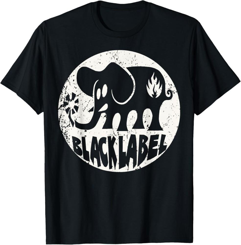 

Skateboarding Circle Black Labels Elephant Skateboard Retro T-Shirt 4XL