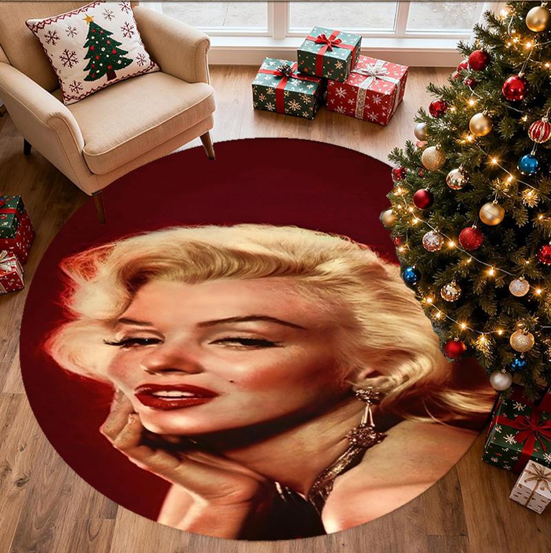 Marilyn Monroe Pattern Round Rug, Indoor/Outdoor Mat, for Picnic, Gameroom, Bedroom, Office, Living Room, Home Decor Carpet, Birthday Gift