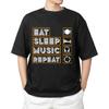 Eat Sleep Music Repeat  T-shirt Men's Women's Tops Tees | Music Lover's Gift Tee | Funny Christmas Shirt