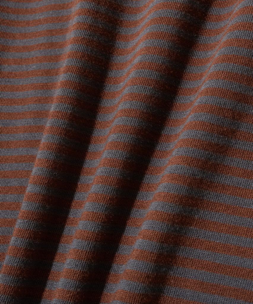 ANNOT Washed Striped T-Shirt Charcoal Brown