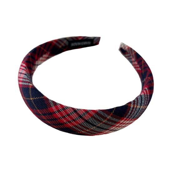 Padded Plaid Women Headband Wide Hair Band Lightweight Anti-slip Hair Loop Fall Winter Girls