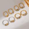 Stainless Steel Beades Hoop Earrings for Women Gold Silver Color Splicing Creative Hip Hop Punk Non-Fading Party Jewelry Gifts