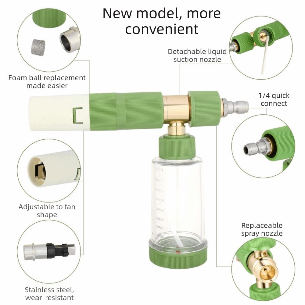 1/4" Quick Connect Handheld Snow Foam Sprayer 100Ml Capacity High Pressure Soap Bottle  Car Washing