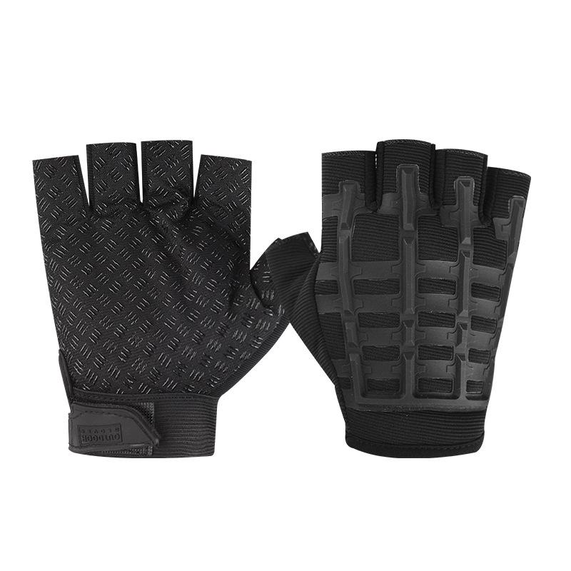 Tactical Half Finger Gloves Men's Outdoor Sports Cycling Training Anti Slip and Wear Resistant Protection Operations Military Fan Seal Special Forces