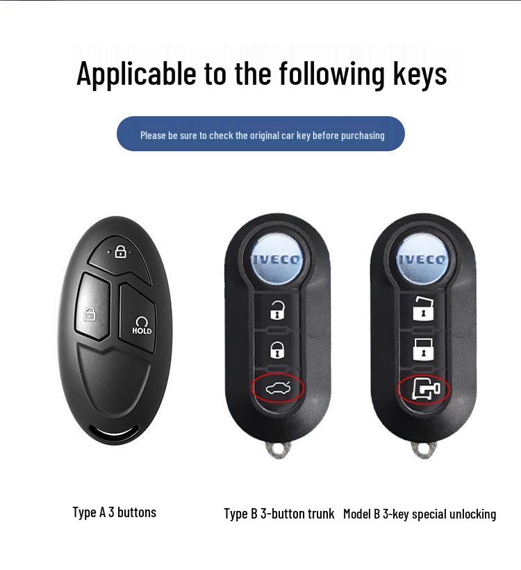 Iveco Ousheng 2021 Car Key Case: Modified Remote Key Protective Bag with Buckle
