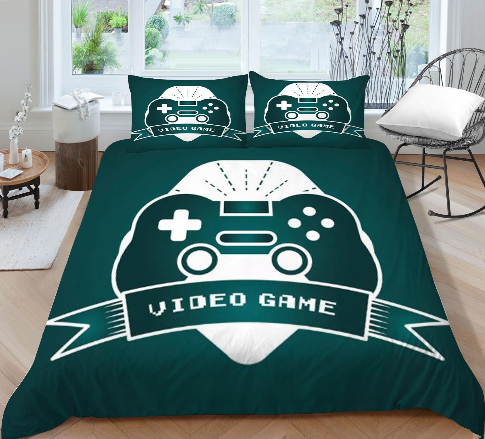 

Quilt Cover Pillowcase Two Or Three-Piece Game Machine Series 3D Digital Printing Polyester Grinding 90*200