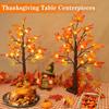 Thanksgiving Decorations, 2 Pack 24''/2FT Prelit Fall Maple Tree Fall Decor Total 48 LED Timer Battery Operated Lighted Pumpkins Acorns Maples Leaves