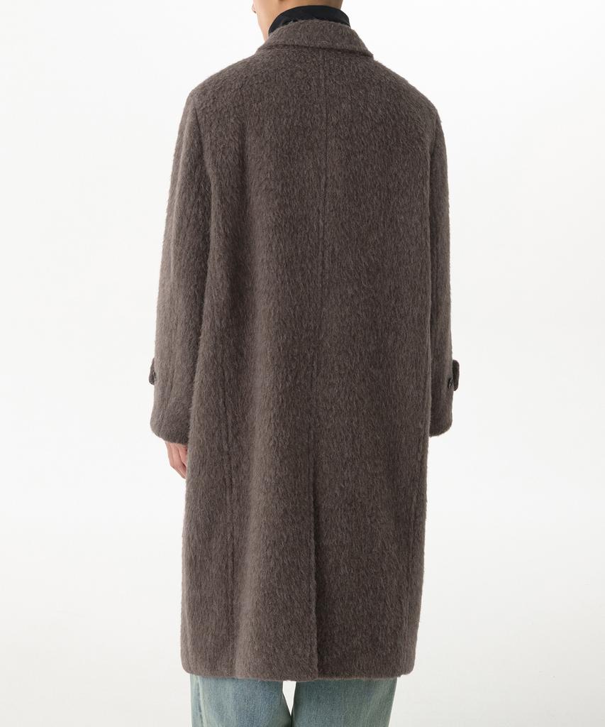 Musinsa Standard Hairy Alpaca Blend Oversized Balmacaan Coat [Brown]