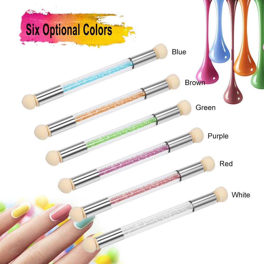 Nail Art Sponge Brush Double Headed Nail Art Brush Acrylic Nail Gradient Shading Pen Nail Powder