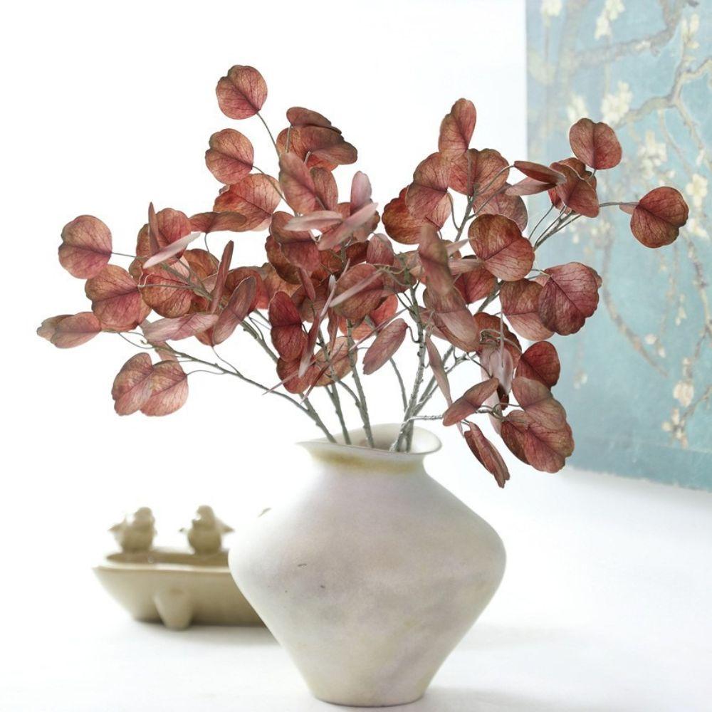 Plastic Material Artificial Eucalyptus Plant 1 Pcs Pack Long Pole Eucalyptus  Table Decor