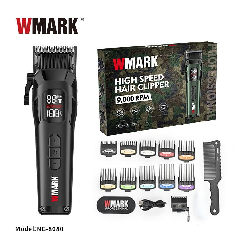 

WMARK Hair Trimmer Professional Hair Clippers Rechargeable Haircut Machine Detachable DLC Cutter Head Trimmer for Men NG-8080 чёрный
