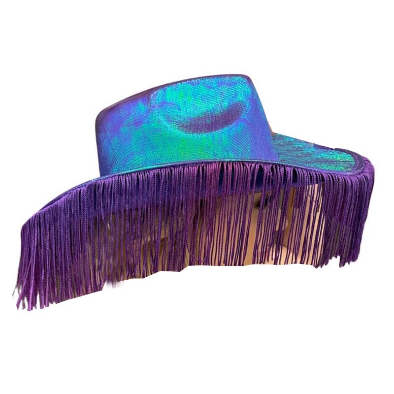 Strahlende Farbe Cowboystiefel Jazzhut für Damen Western-Cowboyhut Kirchenhut Model Show Cowboyhut Filzhut Erwachsenenmännerhut