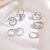 Geometric smooth ring set, European and American niche design sense spiral winding smooth ins ring jewelry women