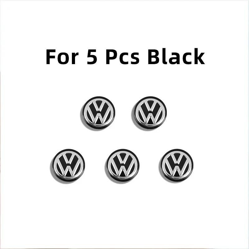 OBTLU1 5Pcs Car Remote Key Emblem Sticker Aluminum Keys Decoration Decal For VW GTI Atlas Jetta Touareg Variant Golf Polo Taos Passat