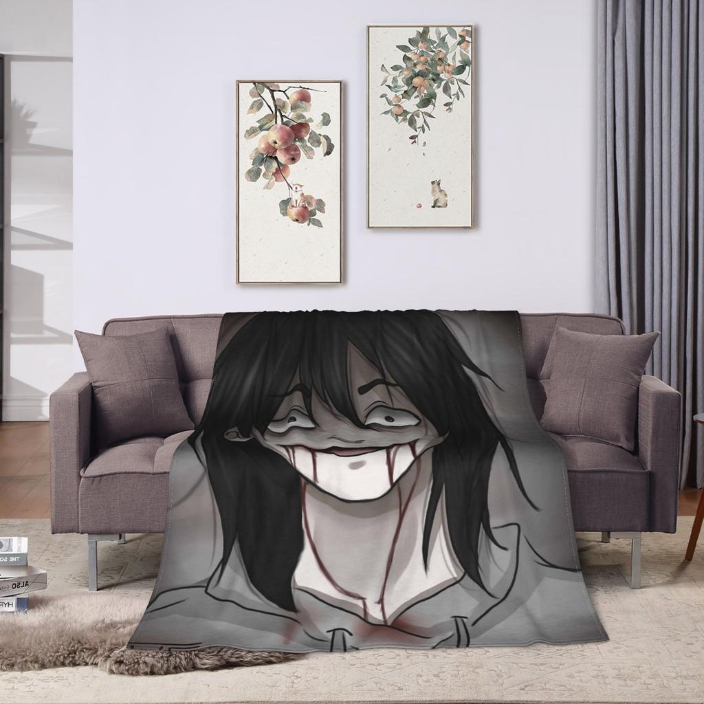 Jeff the Killer Blankets Quality Warm Soft Bedding Throws Winter Airplane Travel Couch Chair Print Bedspread