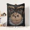 Chimpanzee Portrait Flannel Blanket Throw Blanket Soft Warm Sofa Bed Camping Car home Decor Unique Christmas Gift C9301837