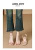 Women's Chunky Heel Backless Peep-Toe Sandals - Soft Sole, Single Strap, Fairy Style, Comfortable Summer Footwear