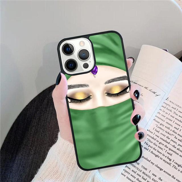 Muslim Islamic Eyes Arabic Hijab Girl Phone Case Cover for iPhone 17 Air 16 15 14 13 11 12 Pro Max Plus Coque