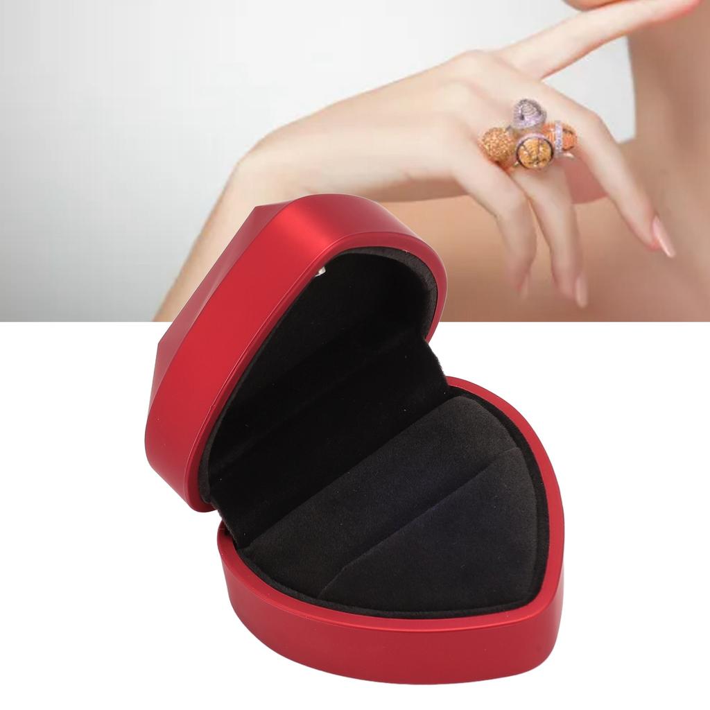 Box LED Heart Shaped   Box Waterproof Exquisite   Case Romantic Decorative Jewellry Display Box for Proposal Engagement Wedding