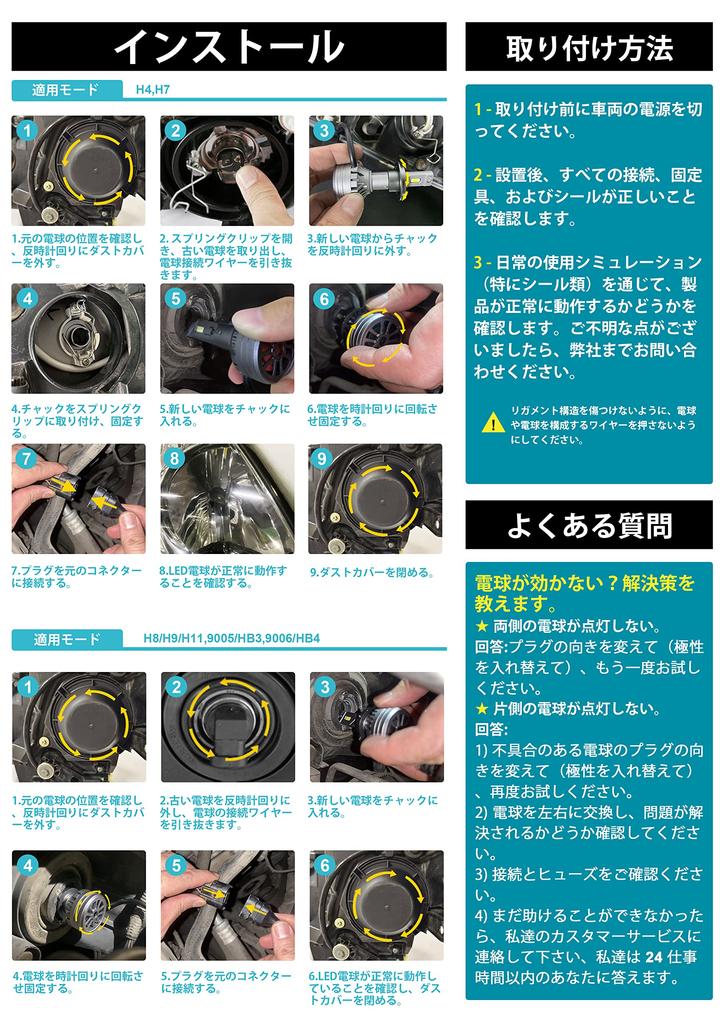 DayPlus H7 Car LED Headlight, Car Bulb, High Beam, Low Beam, Fog Light, 4,000