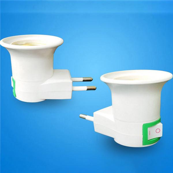 E27 EU Plug Adapter with Power on-Off Control Switch E27 Socket Lamp Base Lamp Socket