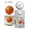 10-inch Wall Clock 2D Basketball Soccer Quartz Clock Bedroom Living Room Decor Sports Silent Clock