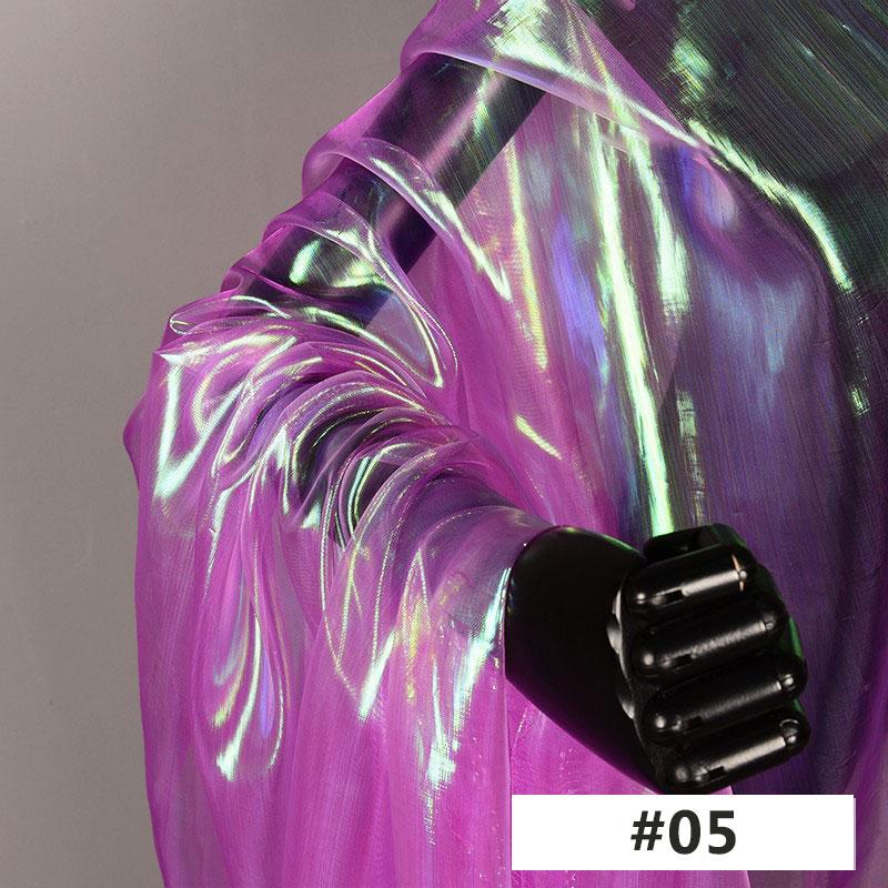 

2M лазерная светоотражающая органза ткань лазерный градиент вода пряжа дизайнерская ткань для шитья свадебных платьев сценический костюм материал своими руками 200X150cm